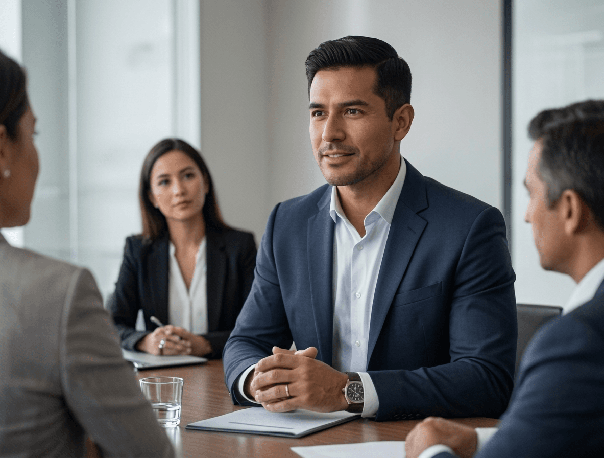 Profesional avanzando en su carrera con inglés de negocios